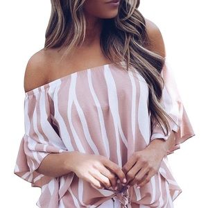 Striped Off the Shoulder Blouse
